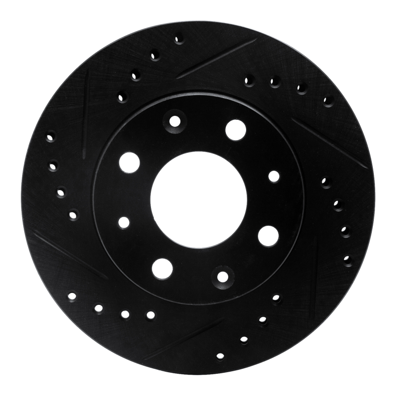 Honda Civic Hatchback Brake Rotor (1) - Front Left - R1 Concepts - Drilled & Slotted - Black - `84-`06 Honda Civic Hatchback Brake Rotor (1) - Front Left - R1 Concepts - Drilled & Slotted - Black - `84-`06